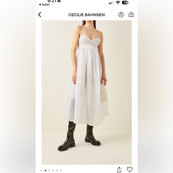 NWT Cecilie Bahnsen Heather pleated broderie midi dress - Picture 9 of 9